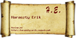 Haraszty Erik névjegykártya